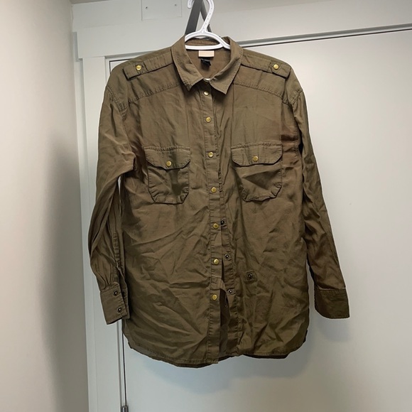Army green button up - Picture 1 of 3